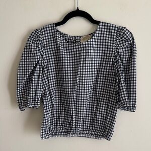 Nation LTD Navy and White Gingham Blouse